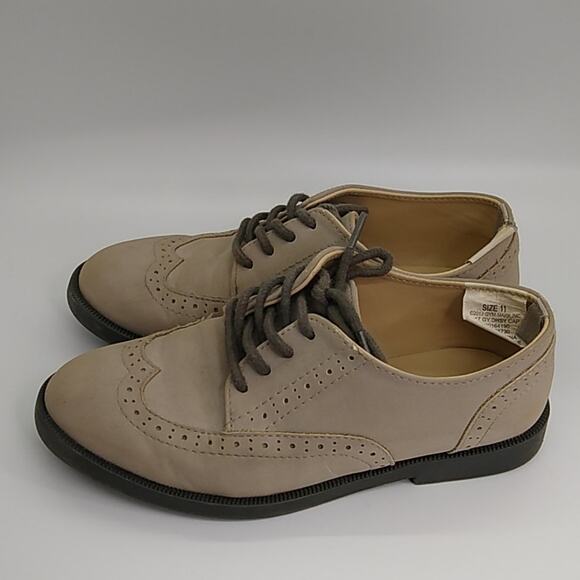 Gymboree Taupe Gray Wing Tip Dress Shoes - Picture 3 of 6